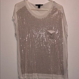 Forever 21 white and gold top